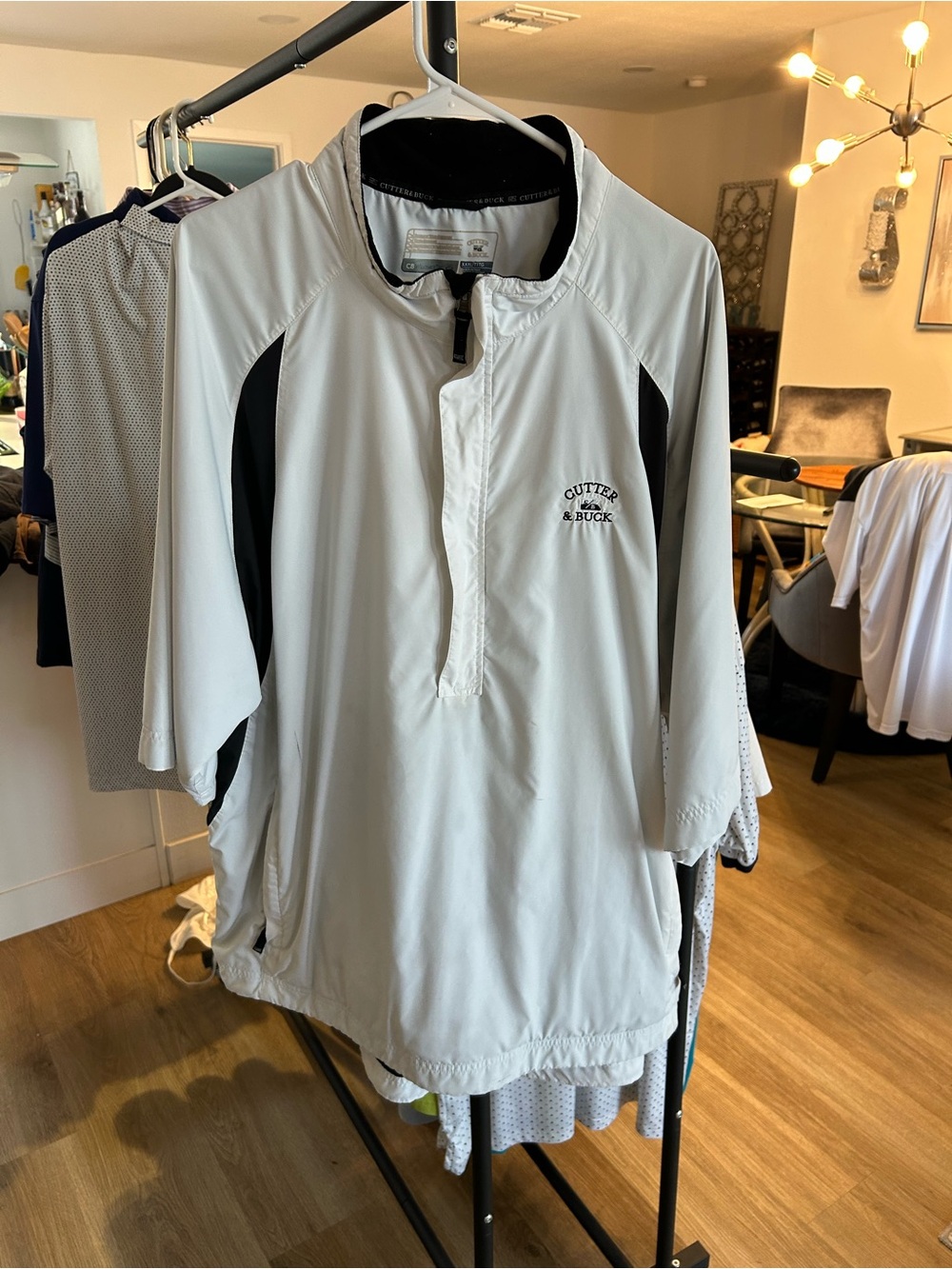Cutter & Buck White Half-Zip Pullover with Black Panels